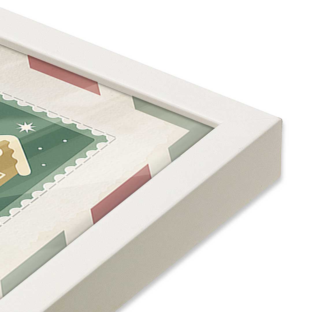 [Color:Opaque White], Picture of art in a Opaque White frame at an angle