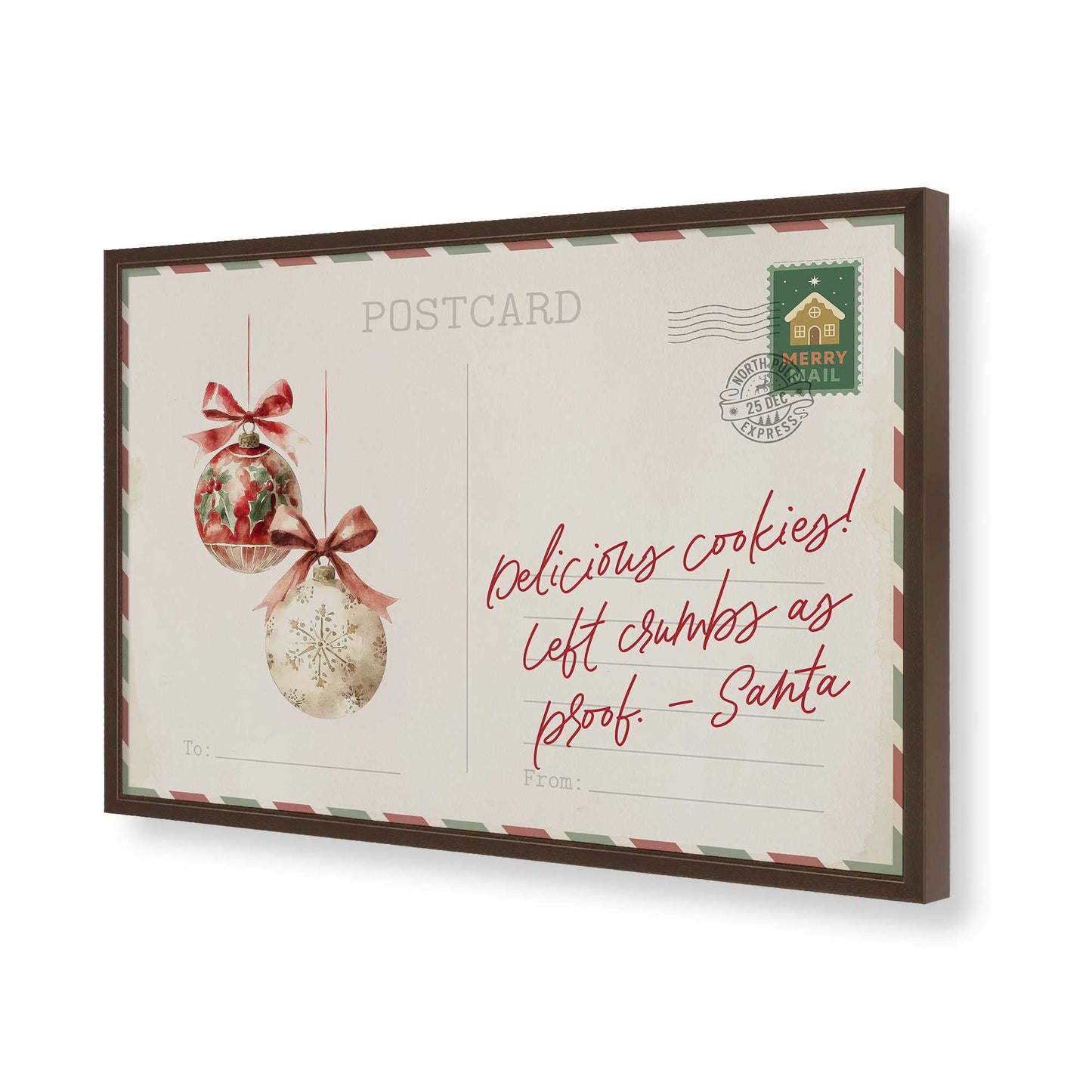 [Color:Brown], Picture of art in a Brown frame of the corner