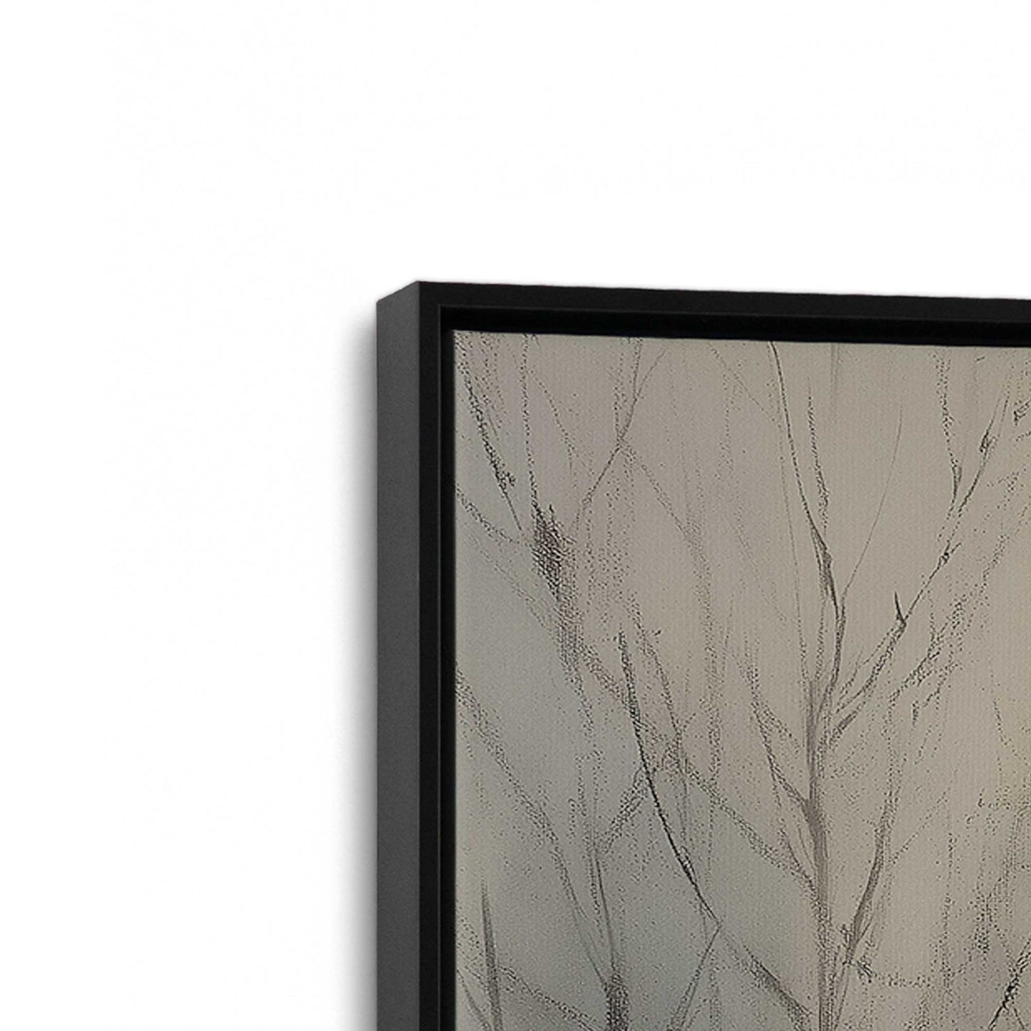 [Color:Satin Black], Picture of art in a Satin Black frame at an angle