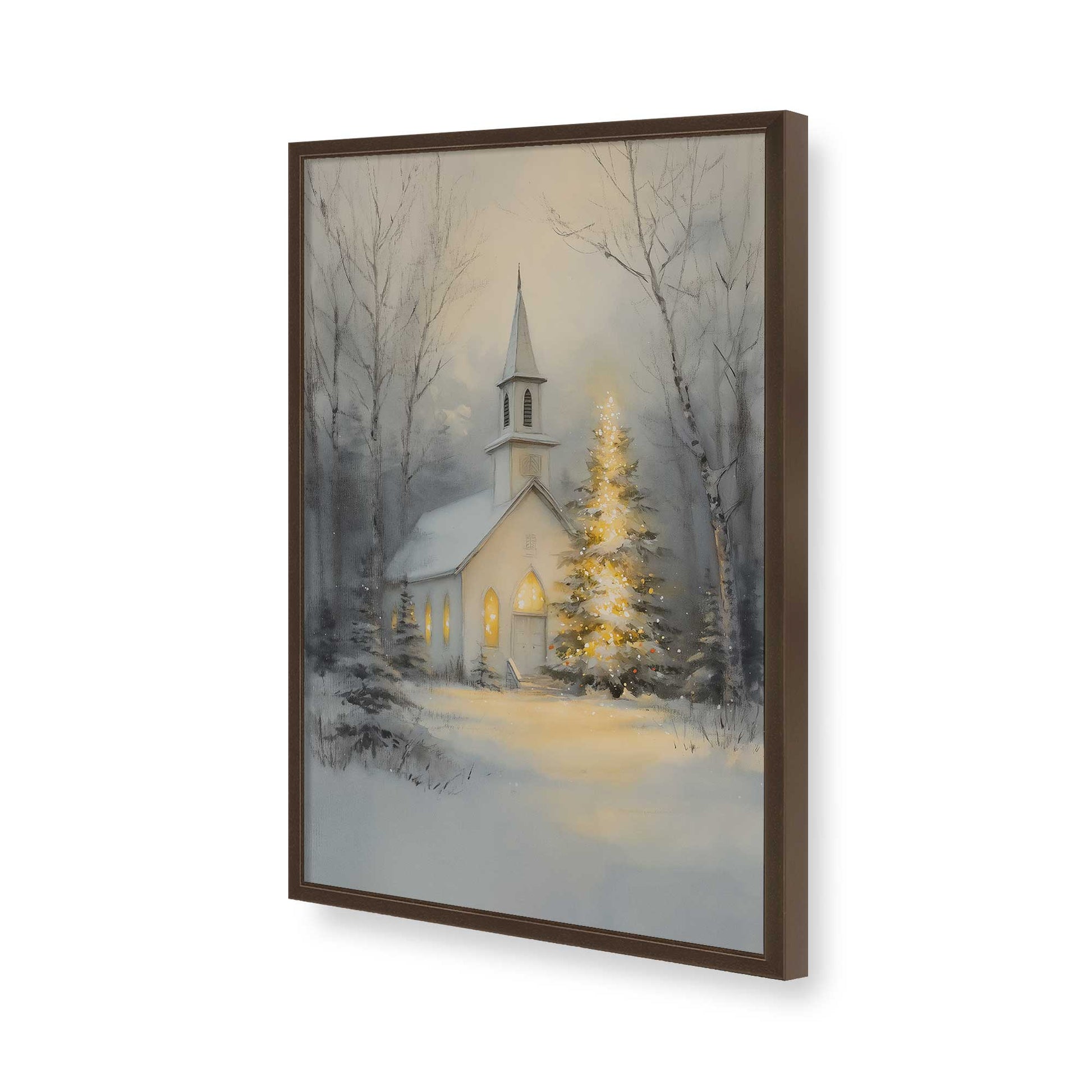 [Color:Brown], Picture of art in a Brown frame of the corner