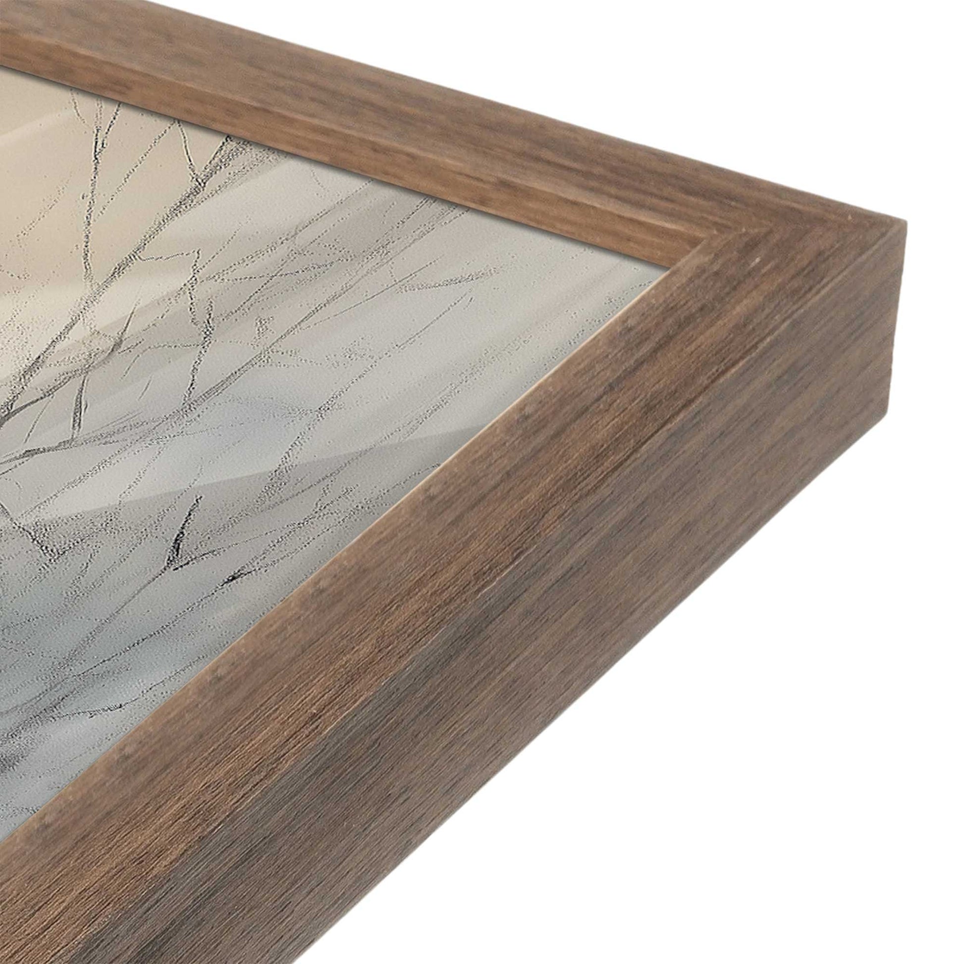 [Color:Walnut], Picture of art in a Walnut frame at an angle