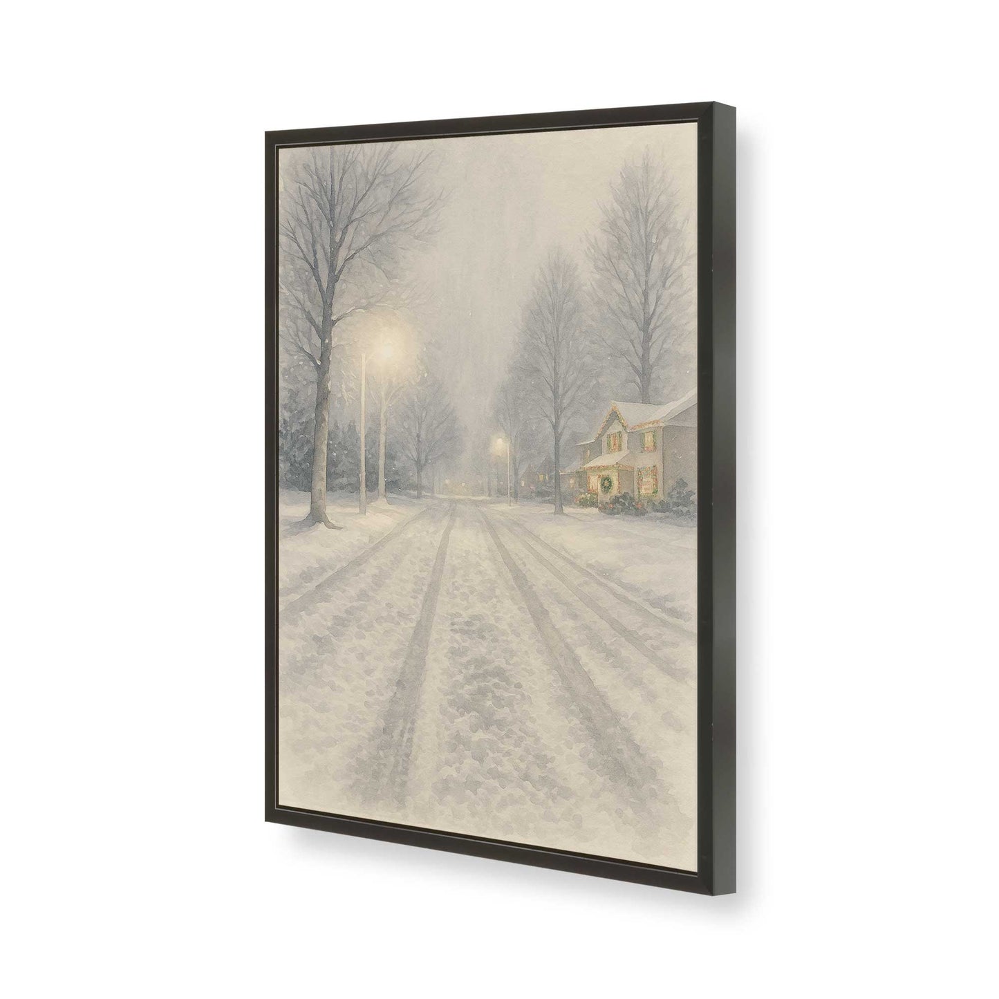 [Color:Satin Black], Picture of art in a Satin Black frame of the corner