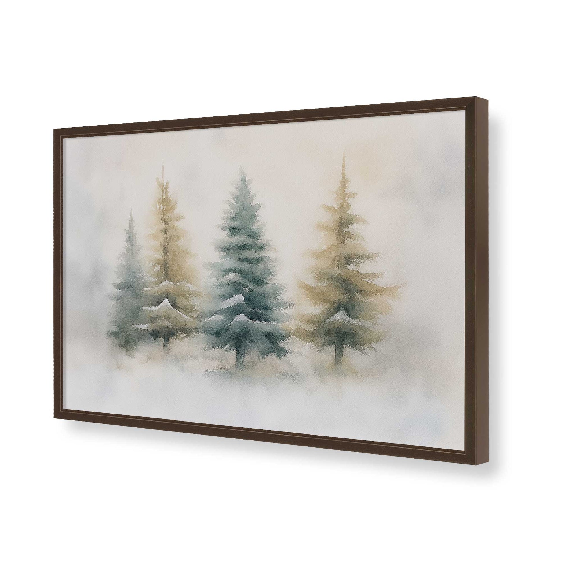 [Color:Brown], Picture of art in a Brown frame of the corner