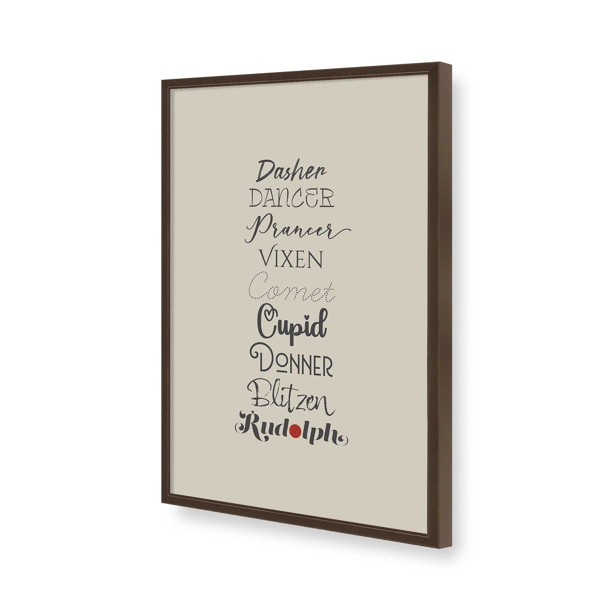 [Color:Brown], Picture of art in a Brown frame of the corner