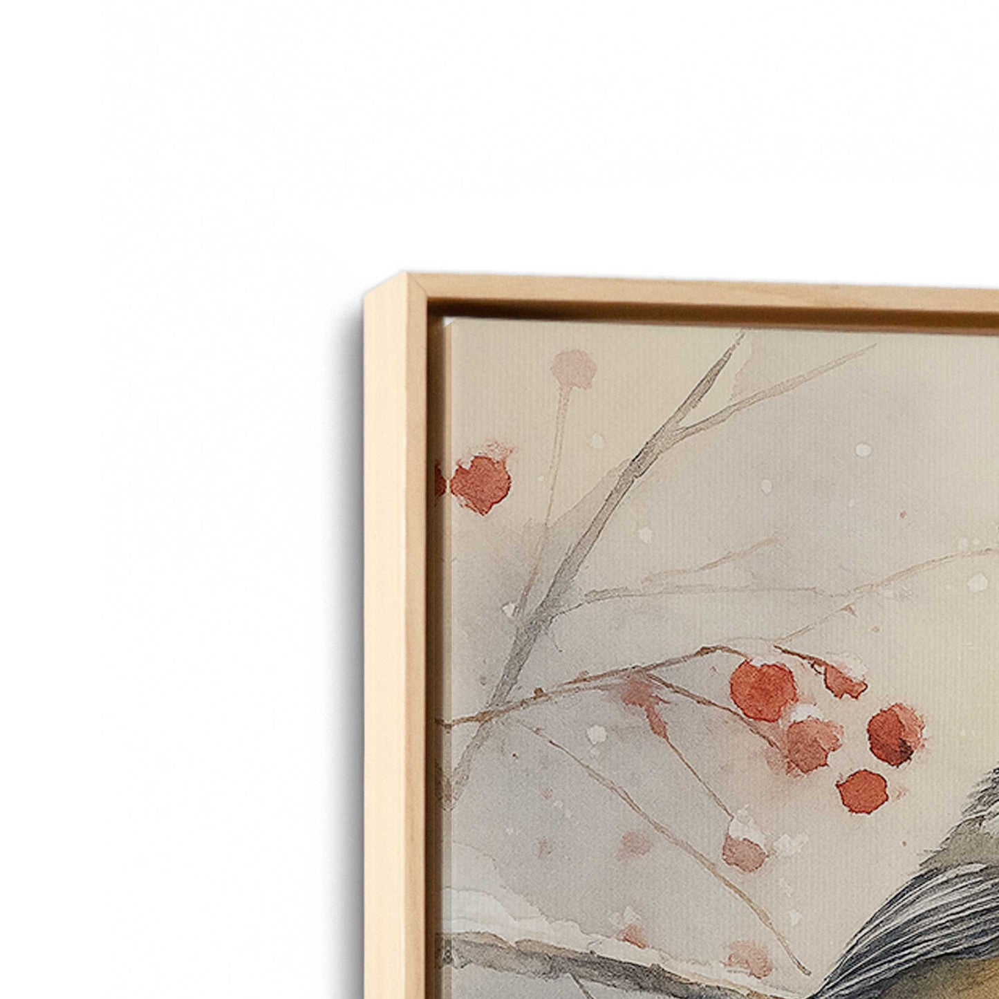 [Color:American Maple], Picture of art in a American Maple frame at an angle