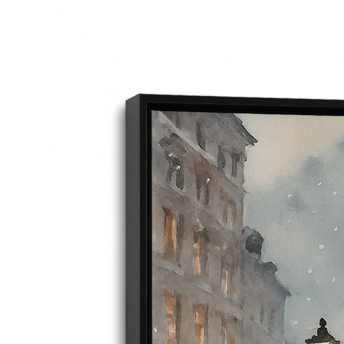 [Color:Satin Black], Picture of art in a Satin Black frame at an angle