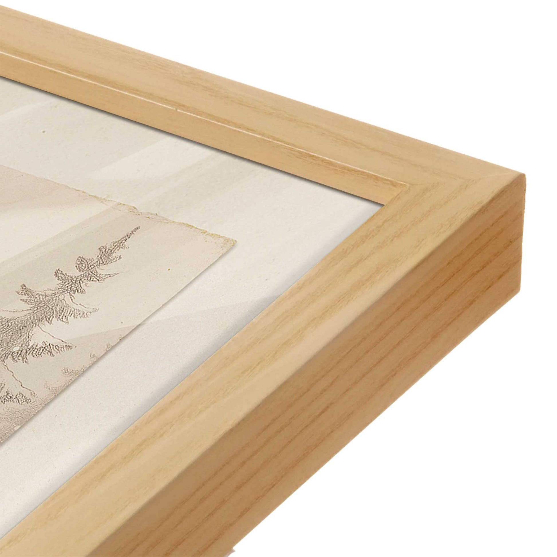 [Color:American Maple], Picture of art in a American Maple frame at an angle
