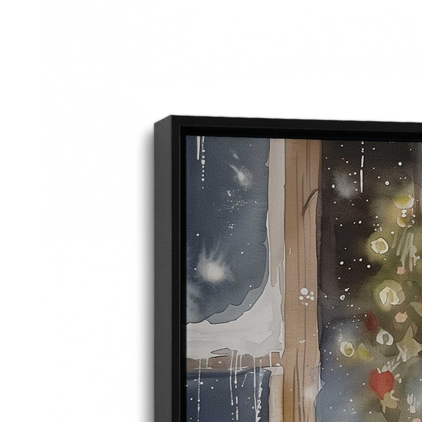 [Color:Satin Black], Picture of art in a Satin Black frame at an angle