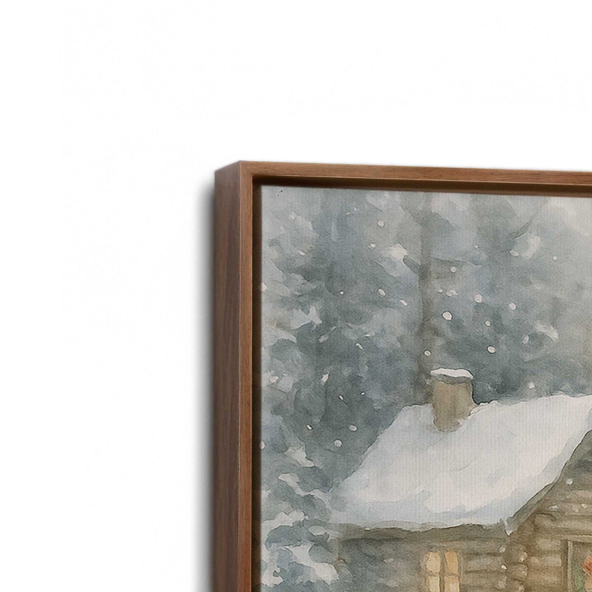 [Color:Walnut], Picture of art in a Walnut frame at an angle