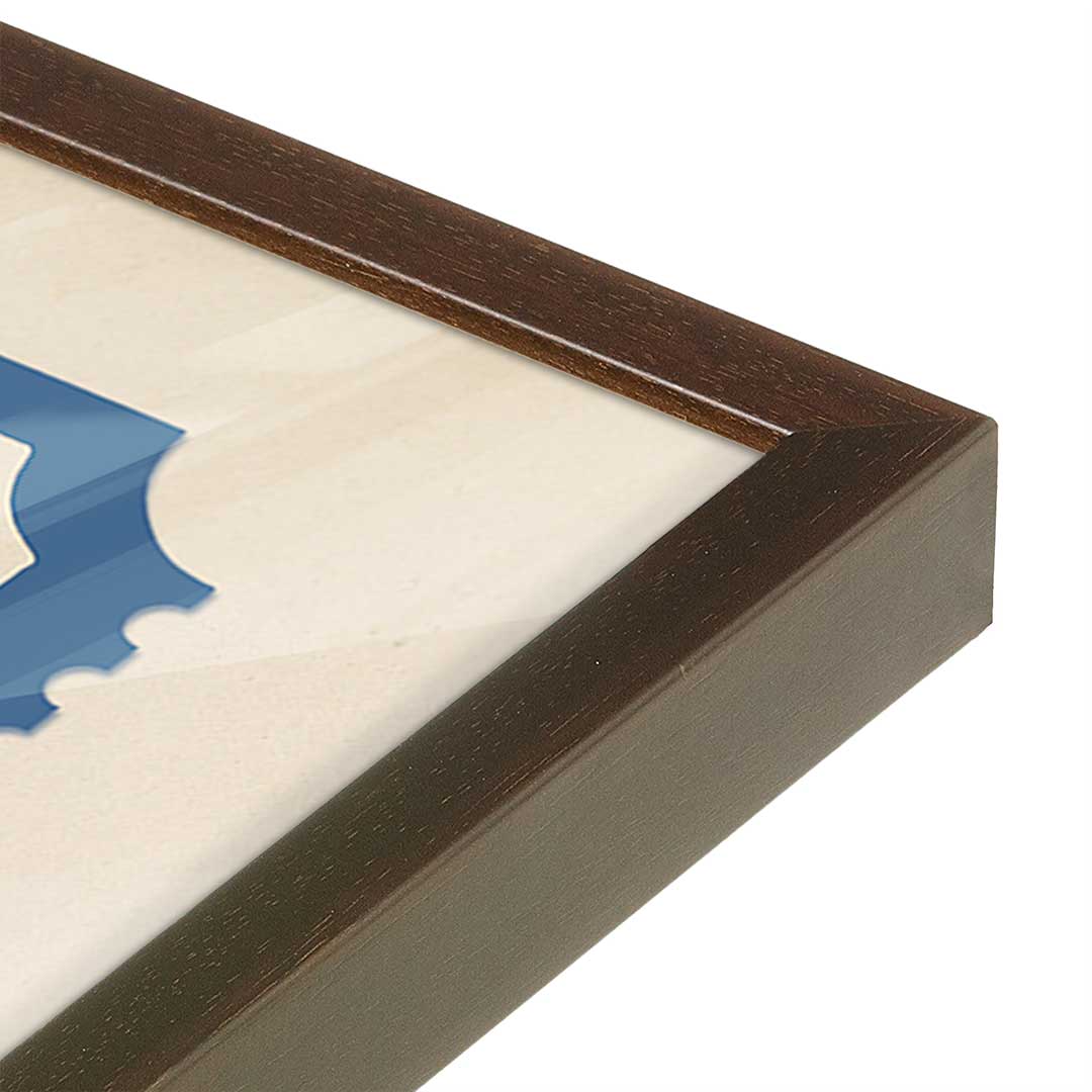 [Color:Brown], Picture of art in a Brown frame at an angle