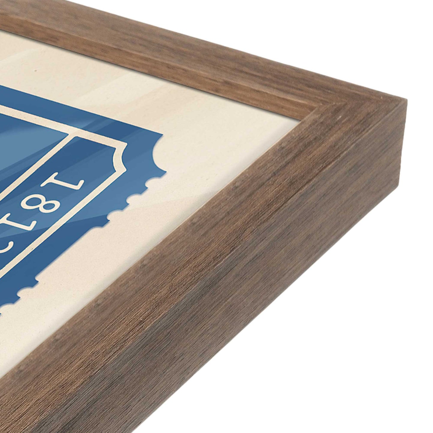 [Color:Walnut], Picture of art in a Walnut frame at an angle