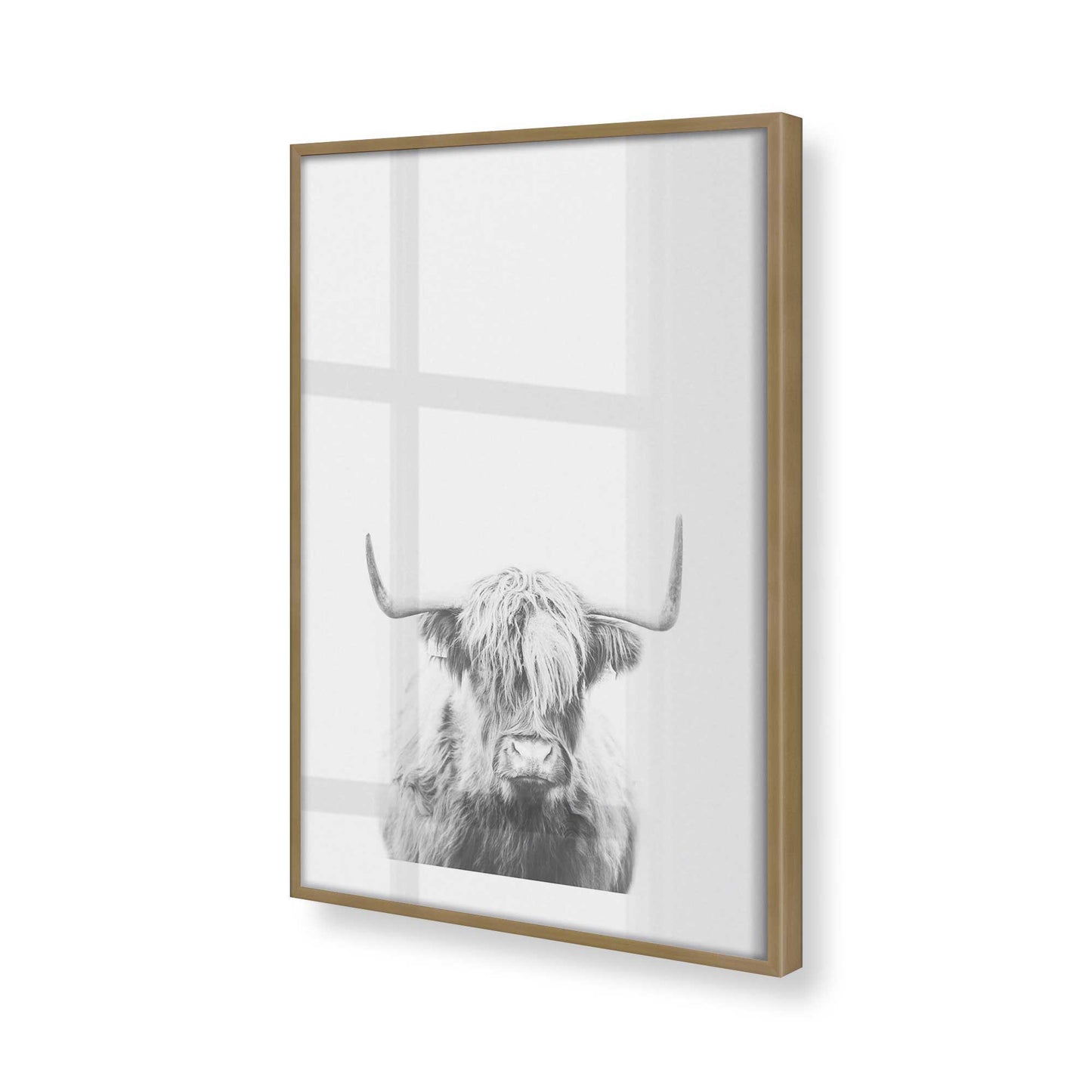 [Color:Brushed Gold], Picture of art in a Brushed Gold frame at an angle