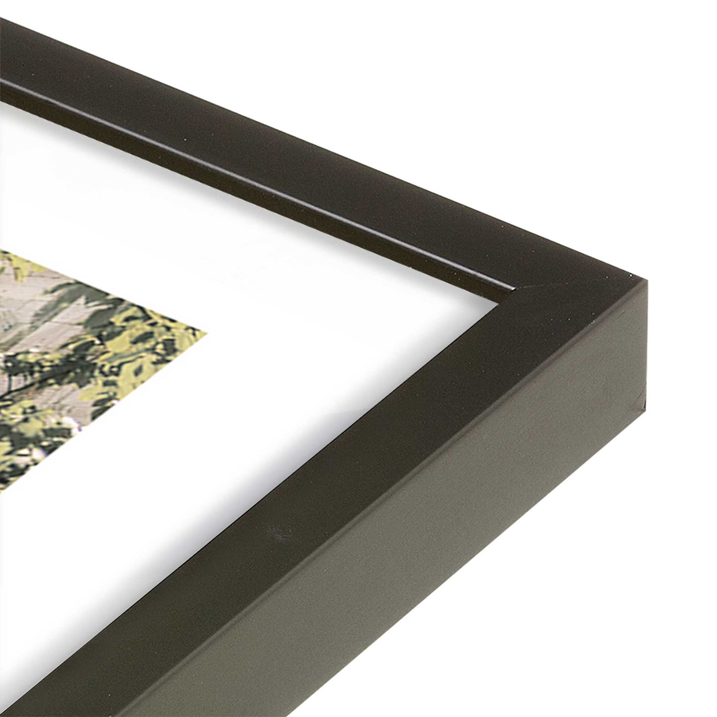 [Color:Satin Black], Picture of art in a Satin Black frame at an angle
